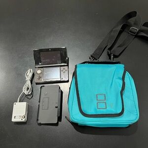 Nintendo 3DS with Turquoise Case and Accessories